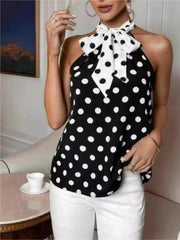 Polka Dot Tie Front Cami 