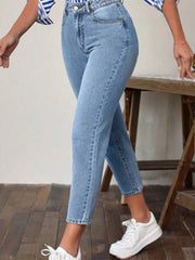 High Waist Jeans with Pockets 