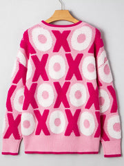XOXO Pattern Round Neck Sweater 