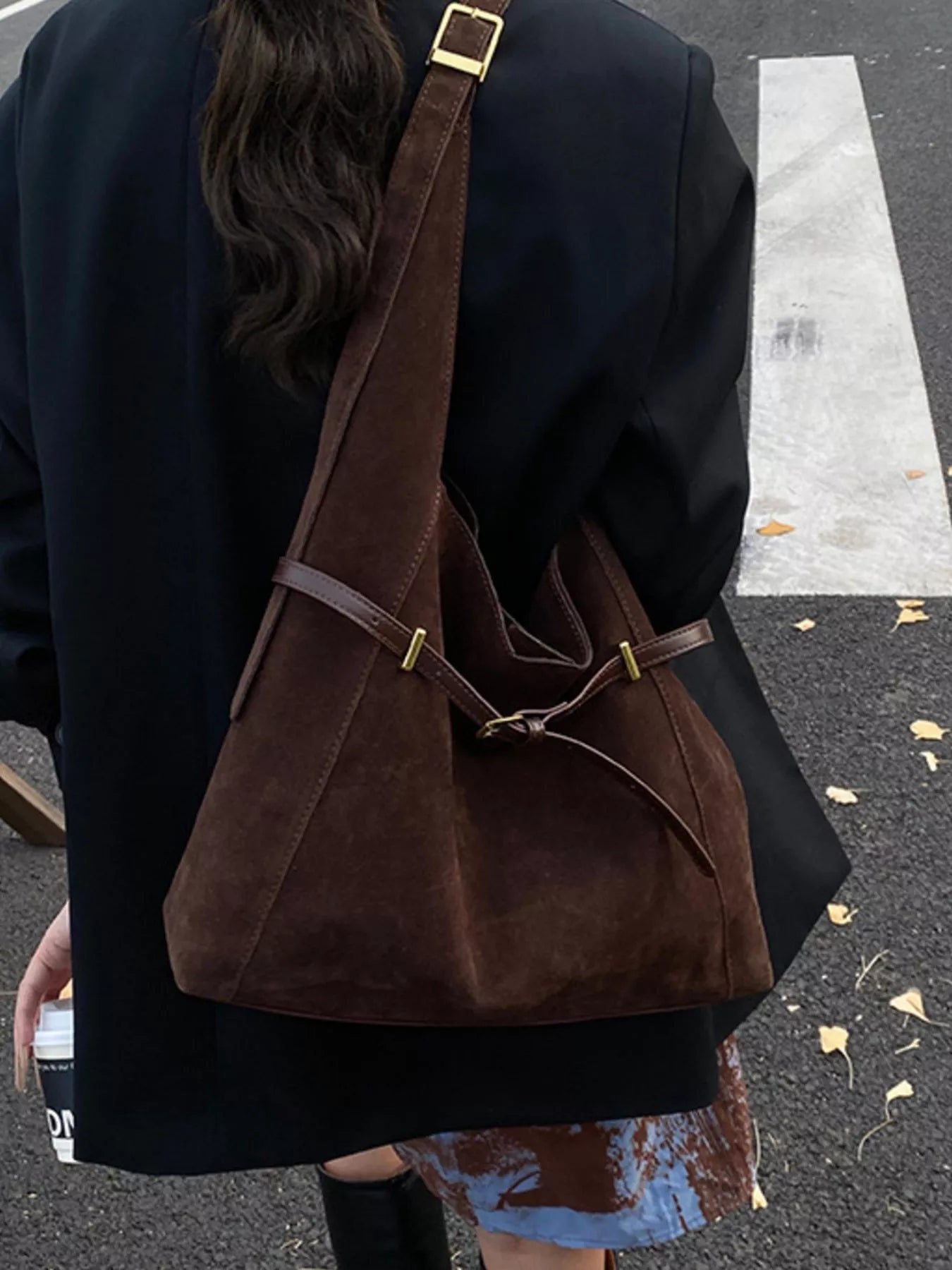 Buckle Adjustable Strap Shoulder Bag 
