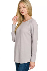 Zenana Baby Waffle Long Sleeve Top 
