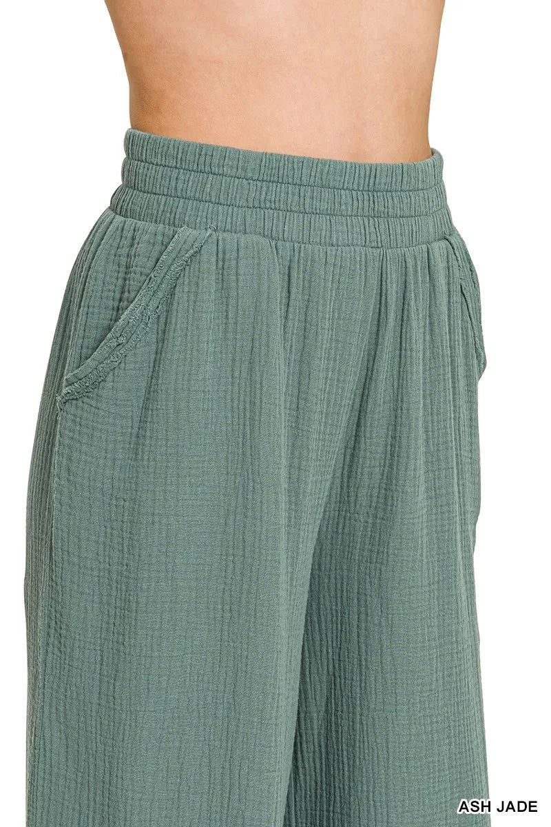 Zenana Double Gauze Lounge Pants 
