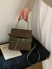 Suede Buckle Decor Crossbody Bag 