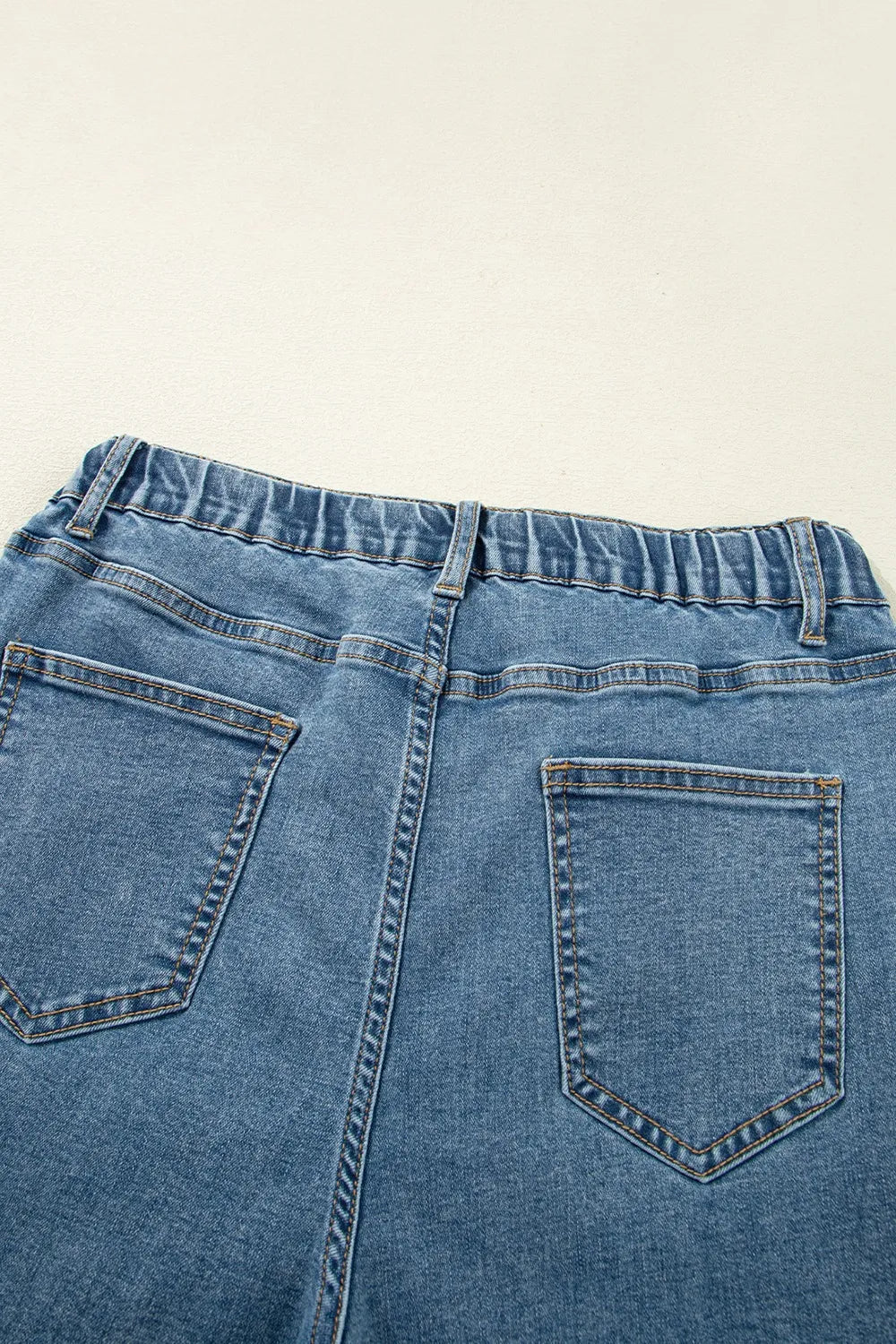 Medium Wash Super Wide Leg Denim Pants 
