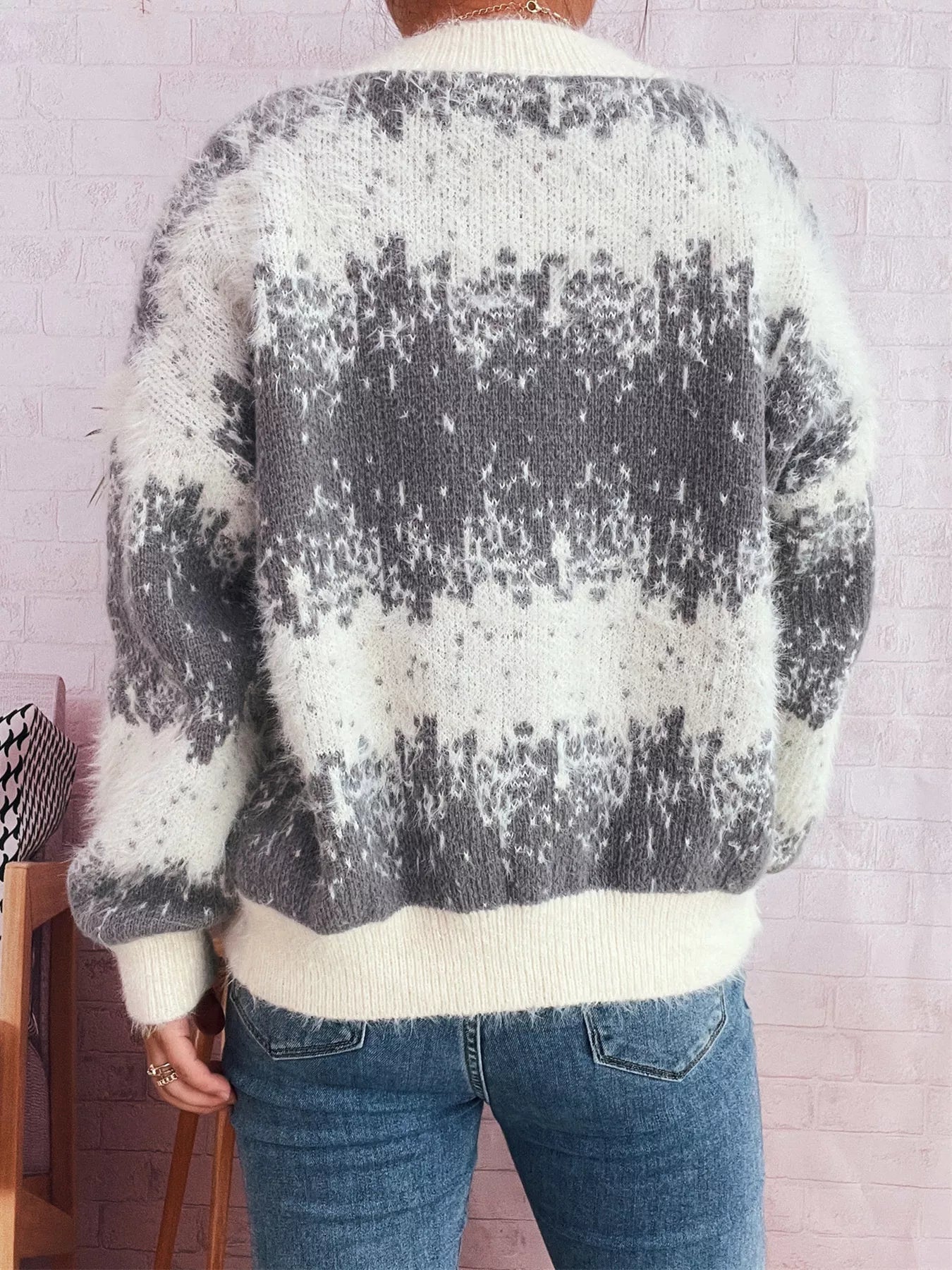 Ribbed Hem Button Up Cardigan 