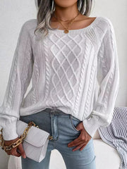 Cable Knit Round Neck Sweater 