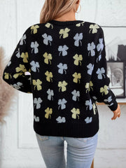 Clover Round Neck Long Sleeve Sweater 