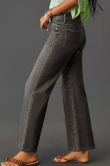 High-Waisted Wide-Leg Vintage Wash Jeans 