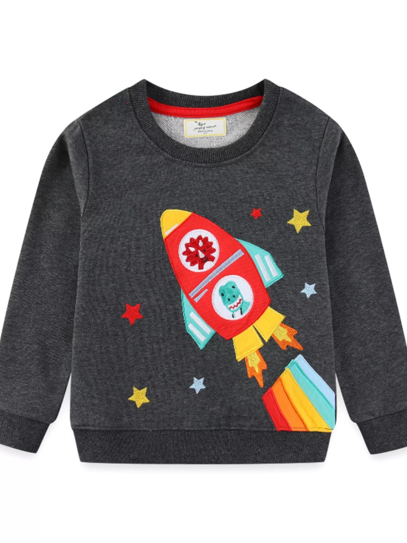 Children's Rocket Applique Crew Neck Sweatshirt 