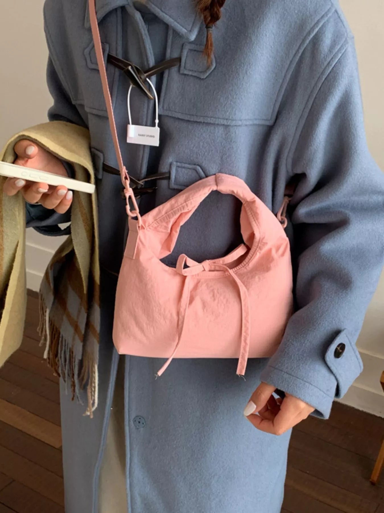 Casual Lightweight Solid Color Crossbody Bag 