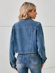 Button Up Long Sleeve Denim Jacket 