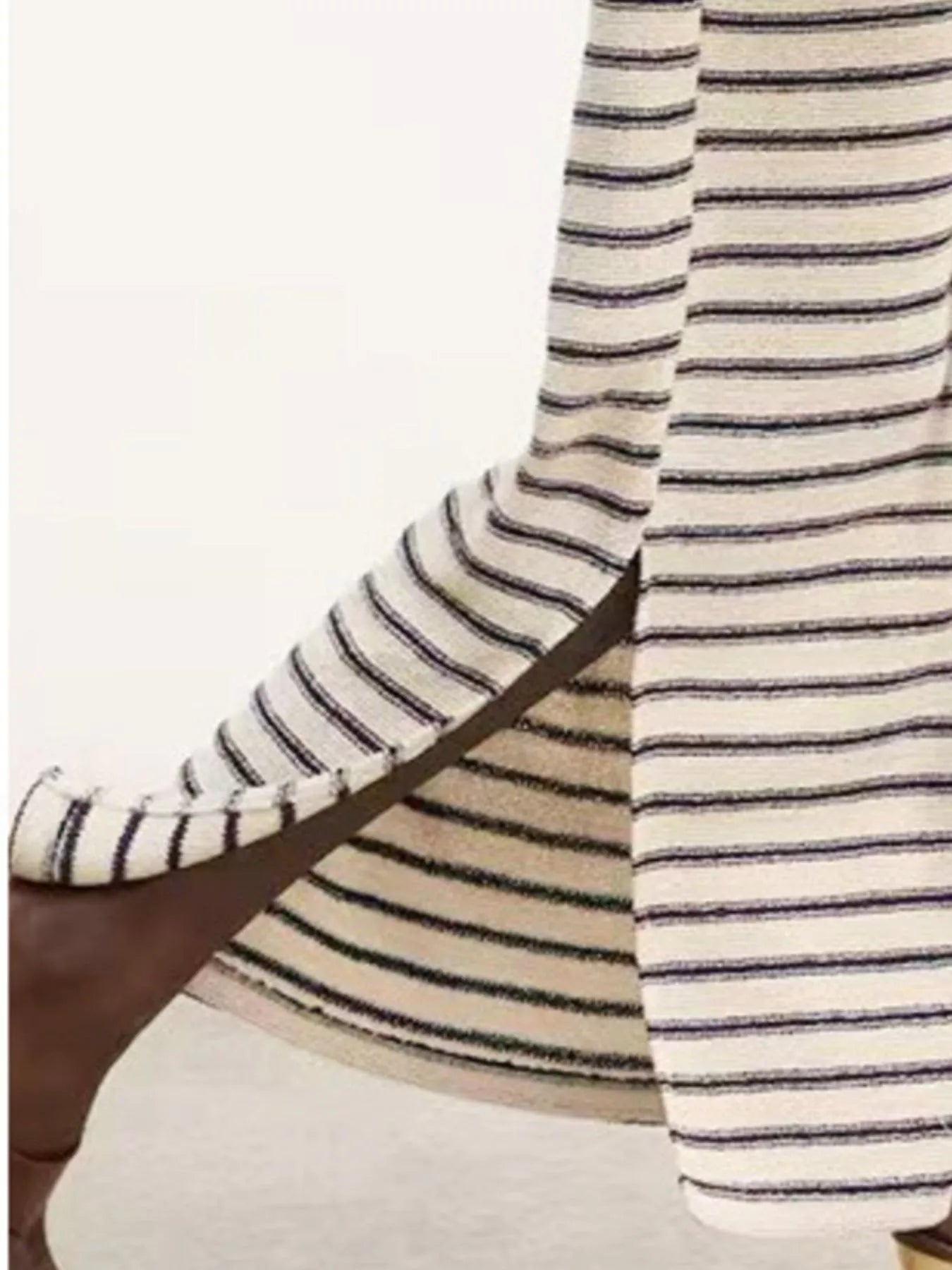Striped Slit Short Sleeve Maxi Dress 