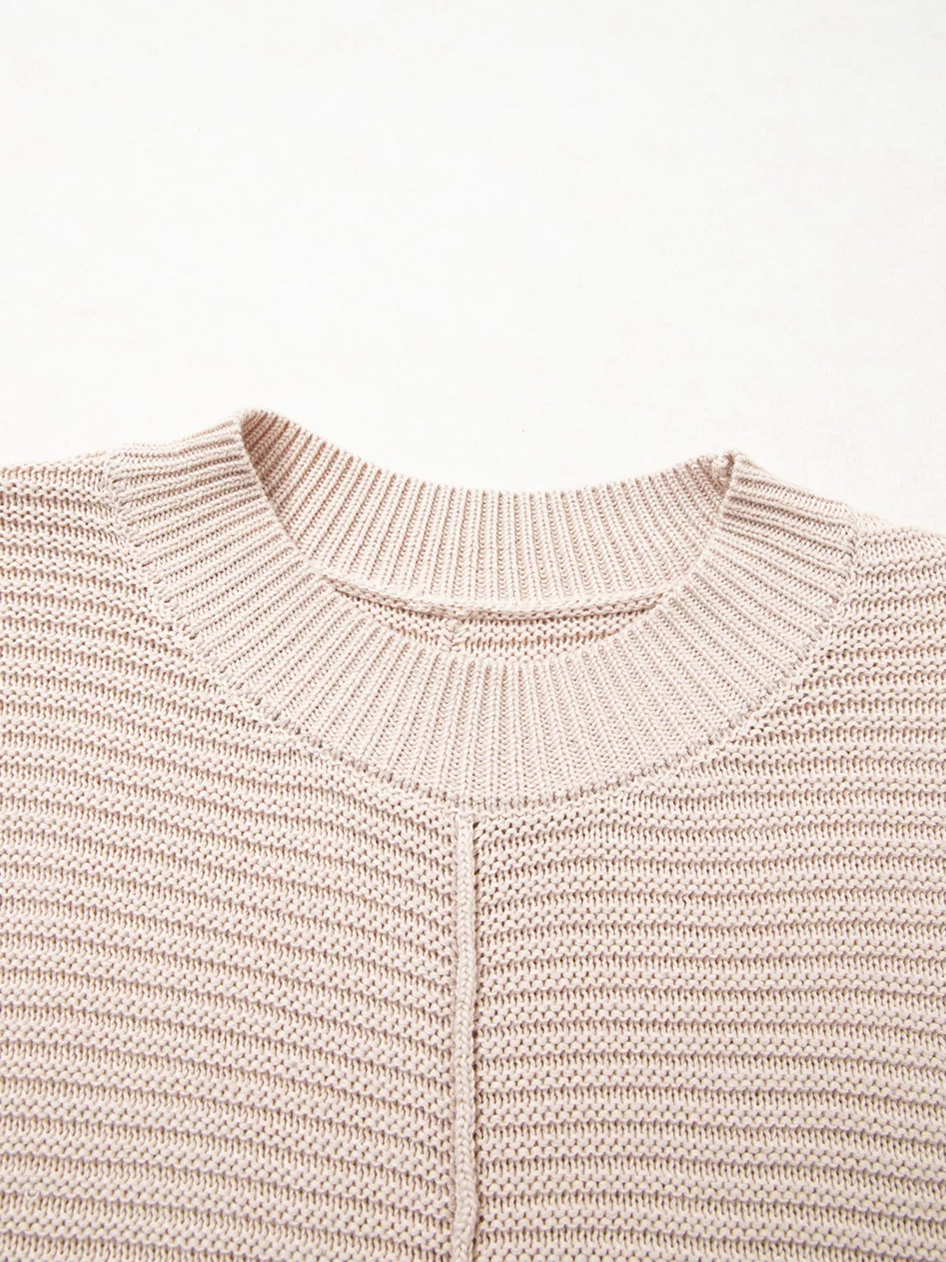 Texture Knitted Dropped Shoulder Sweater 