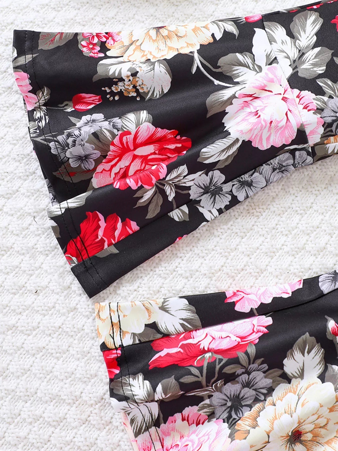 Children's Solid Top & Floral Flare Pants Set 