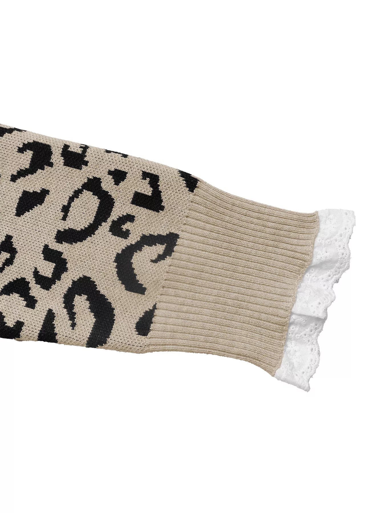 Frill Leopard Long Sleeve Sweater 