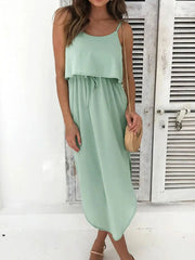 Tied Side Slit Midi Cami Dress 