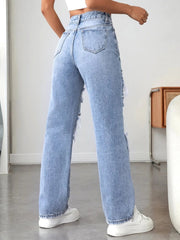 Distressed High Waisted Jeans 