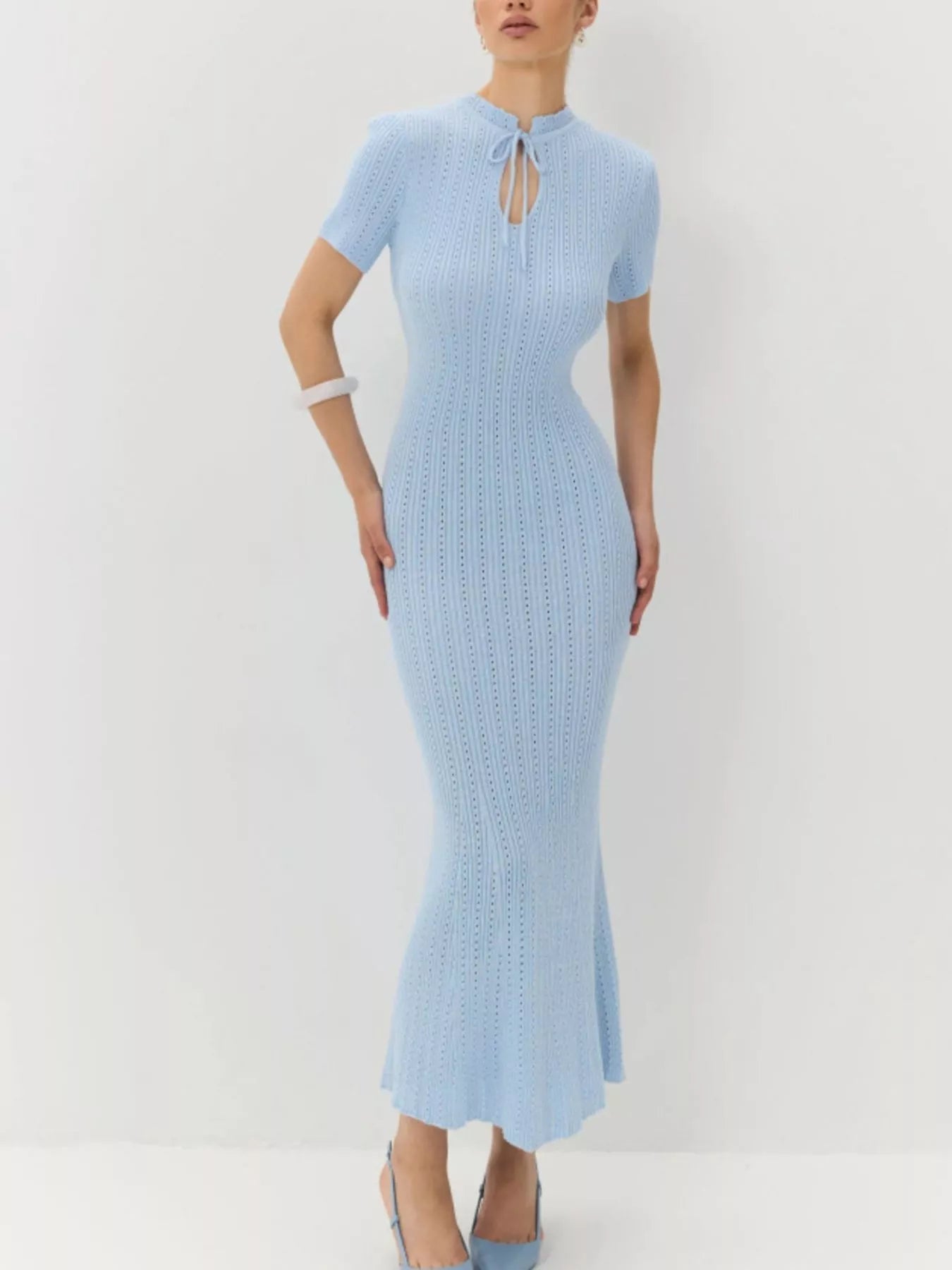Short Sleeve Knitted Mermaid Dress 