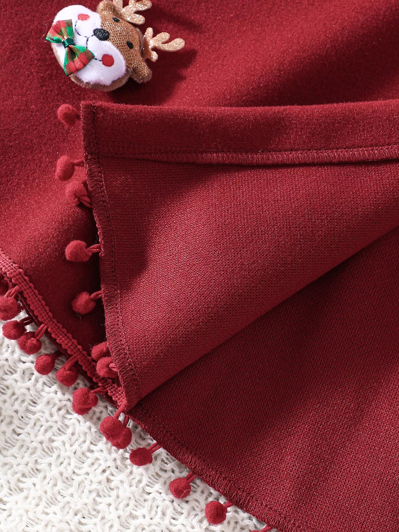 Children's Reindeer Embroidered Christmas Cape Outerwear 