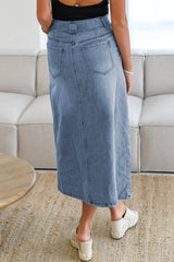Tied Slit Denim Skirt 