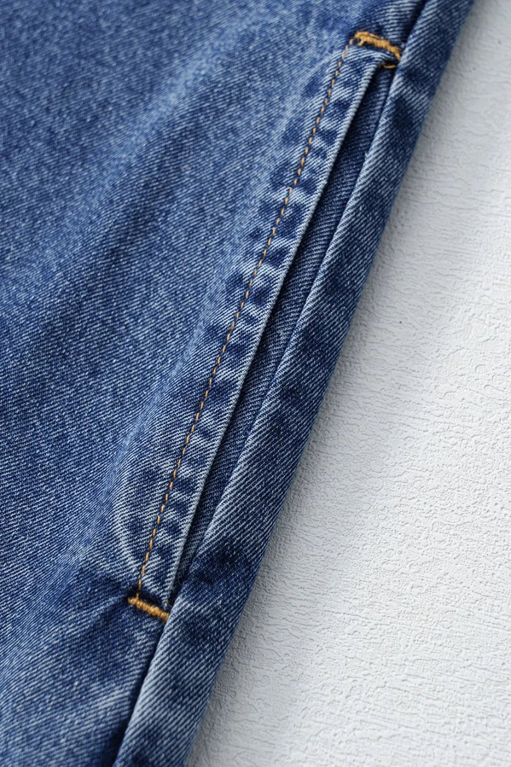 Short Sleeve Collared Patched Pocket Denim Mini Dress 