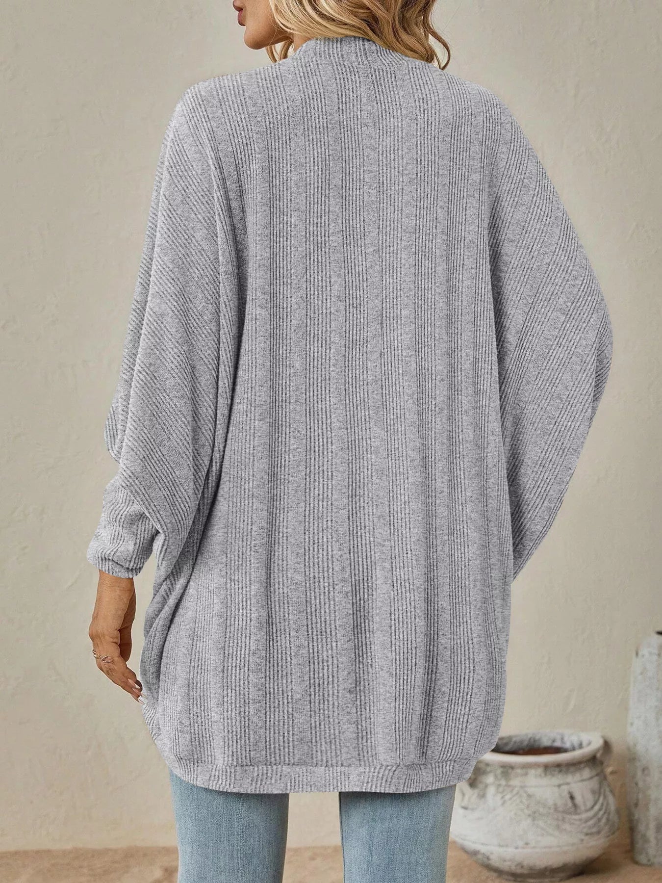Cozy Oversized Open Front Knit Cardigan 
