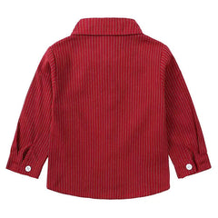 Children's Striped Shirt and Overall Set 