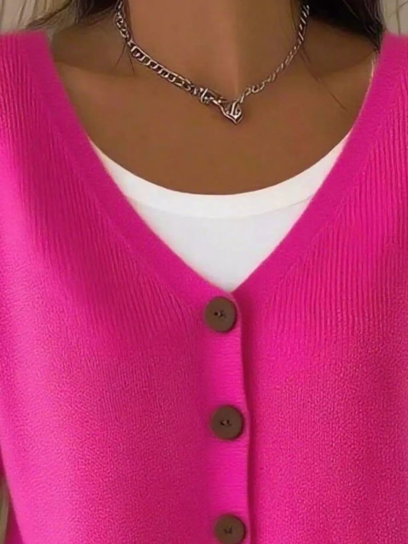 Full Size V-Neck Button-Down Knit Cardigan Plus Size 