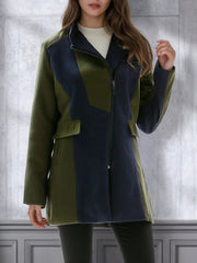 Color Block Zip Up Outerwear 