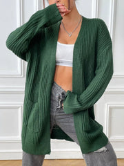 Open Front Drop Shoulder Cardigan 