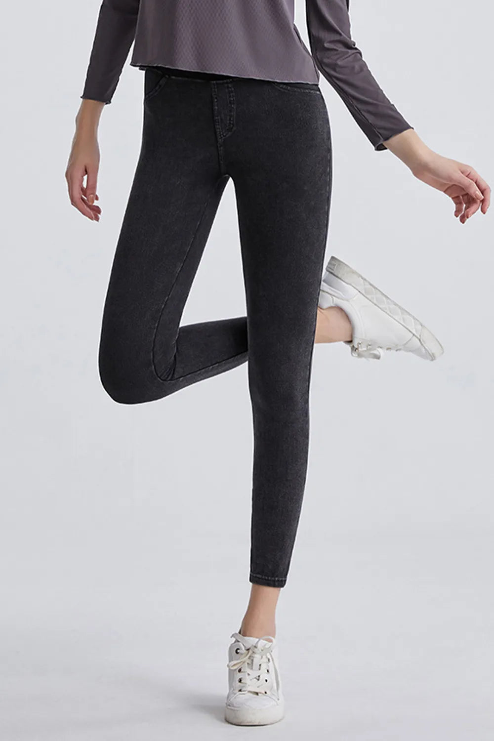 High Waist Cropped Jeans 