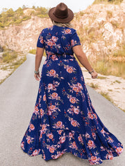 Plus Size V-Neck Maxi Dress 