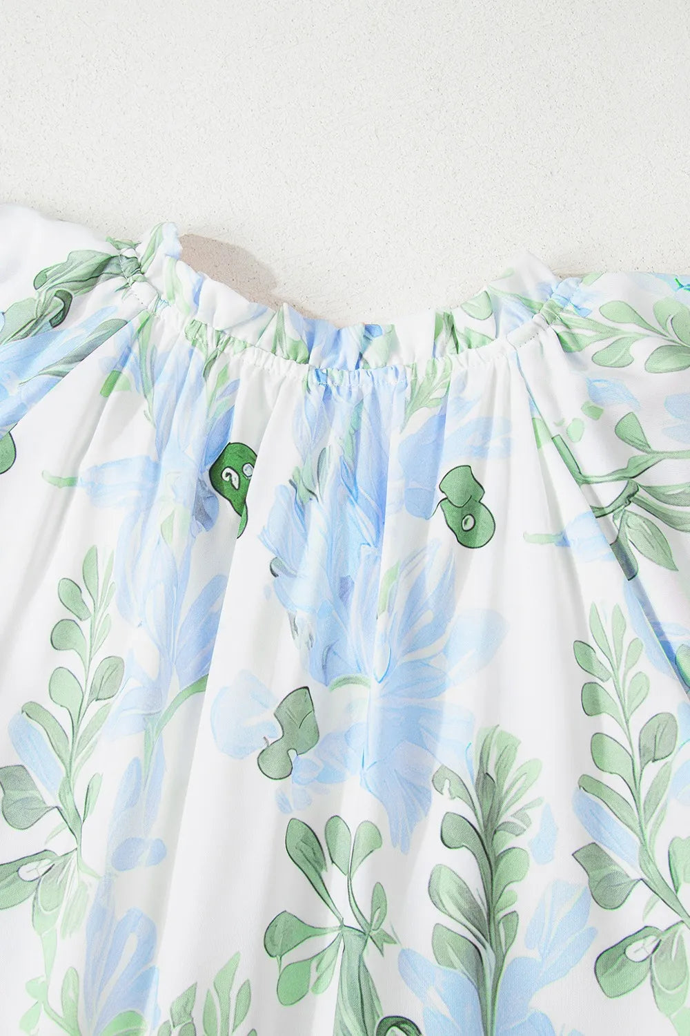 Floral Contrast Edge Layered Short Sleeve Mini Dress 