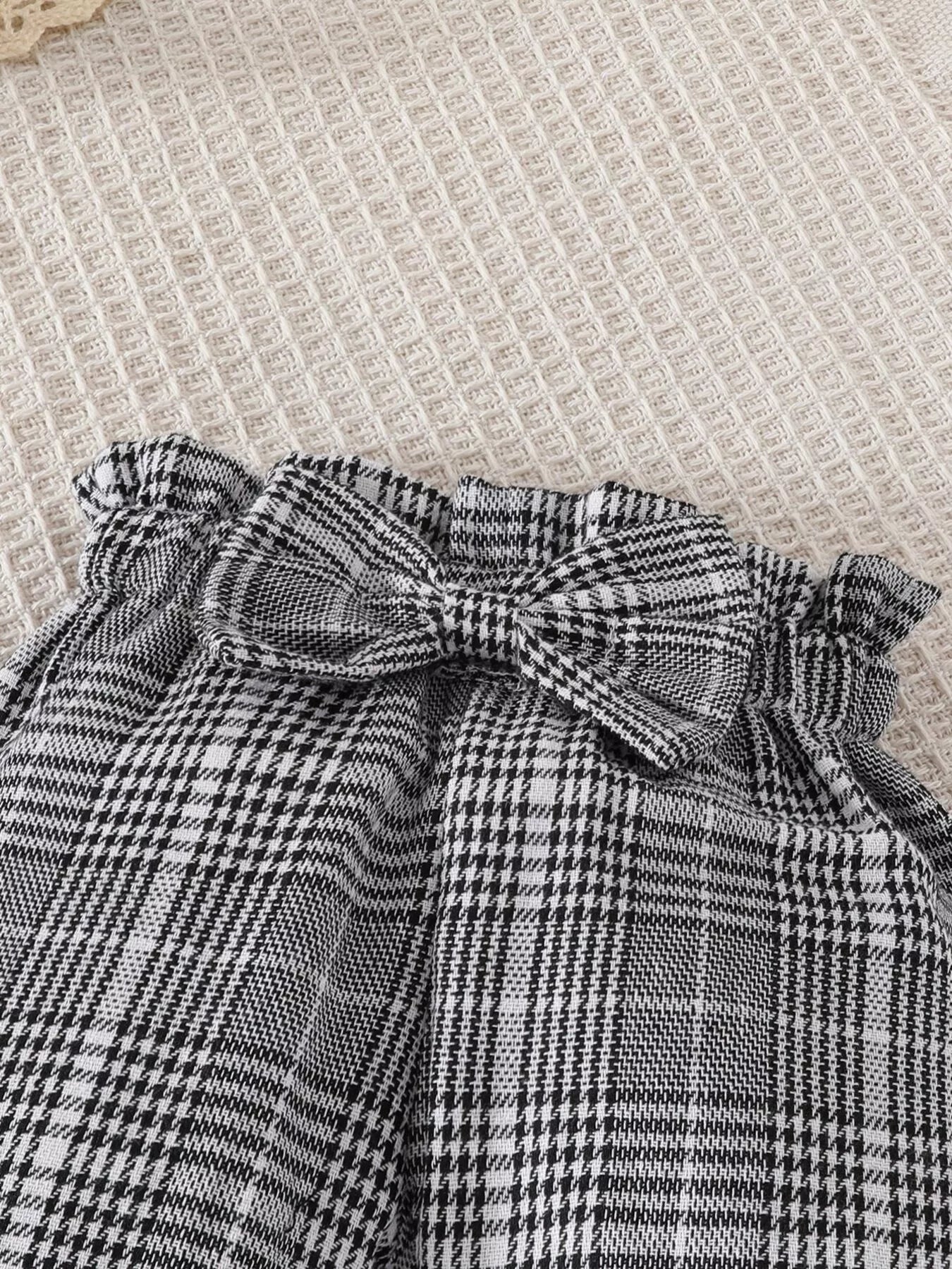 Children's Bodysuit & Plaid Pants & Headband Set 