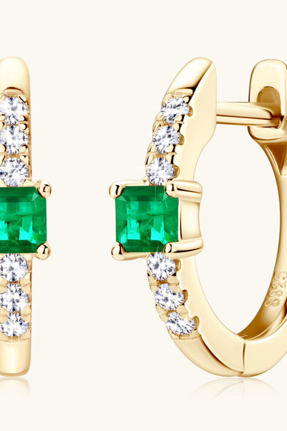 Lab-Grown Emerald Earrings 