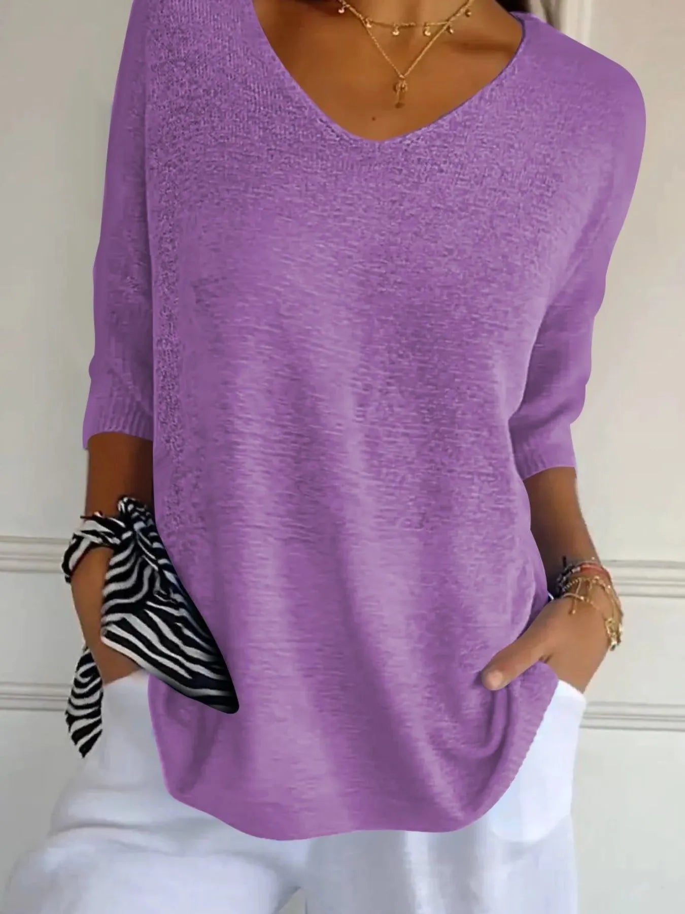 Full Size Relaxed Fit Ribbed Hem Sweater Plus Size 