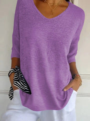 Full Size Relaxed Fit Ribbed Hem Sweater Plus Size 