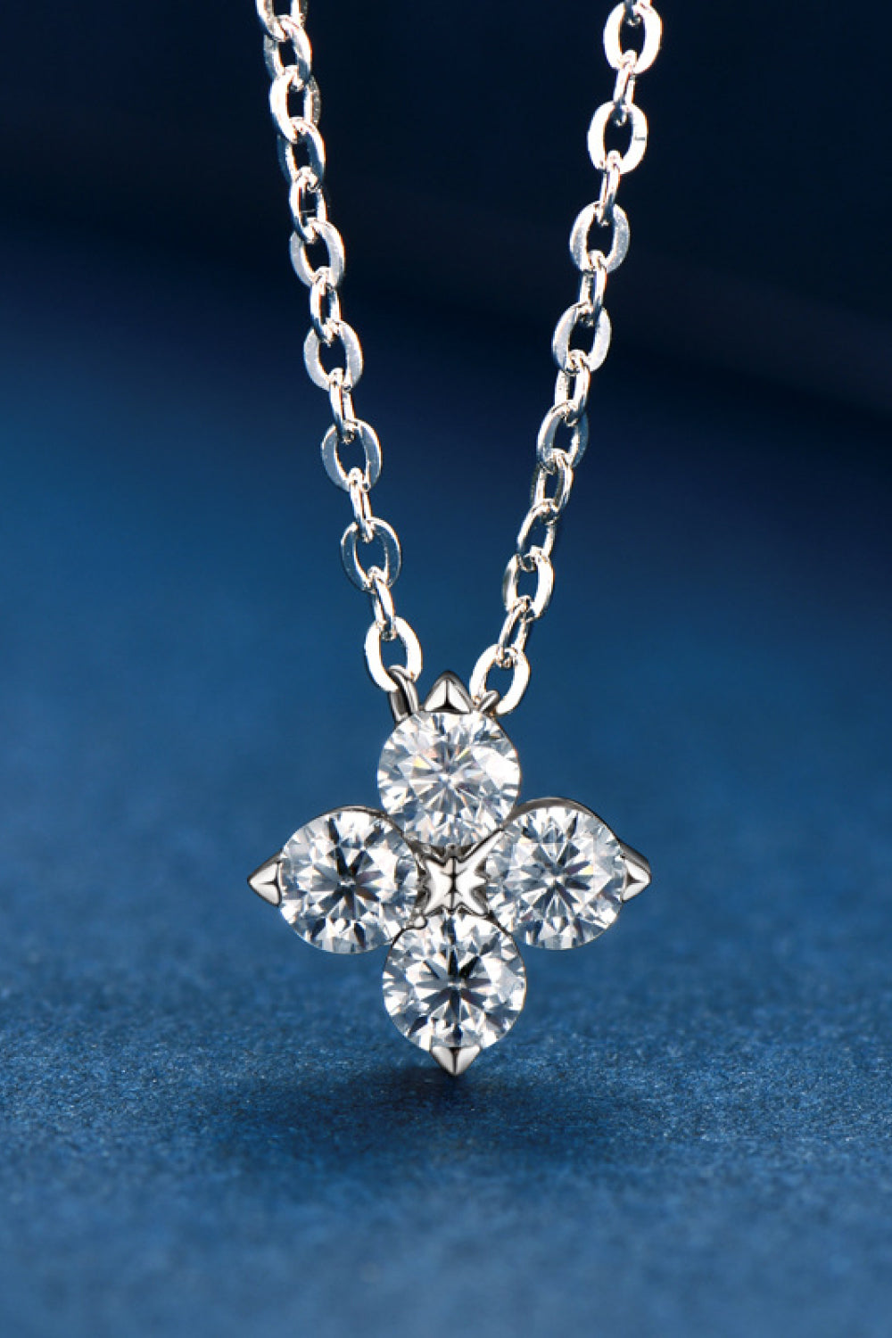 Moissanite Four Leaf Clover Pendant Necklace 
