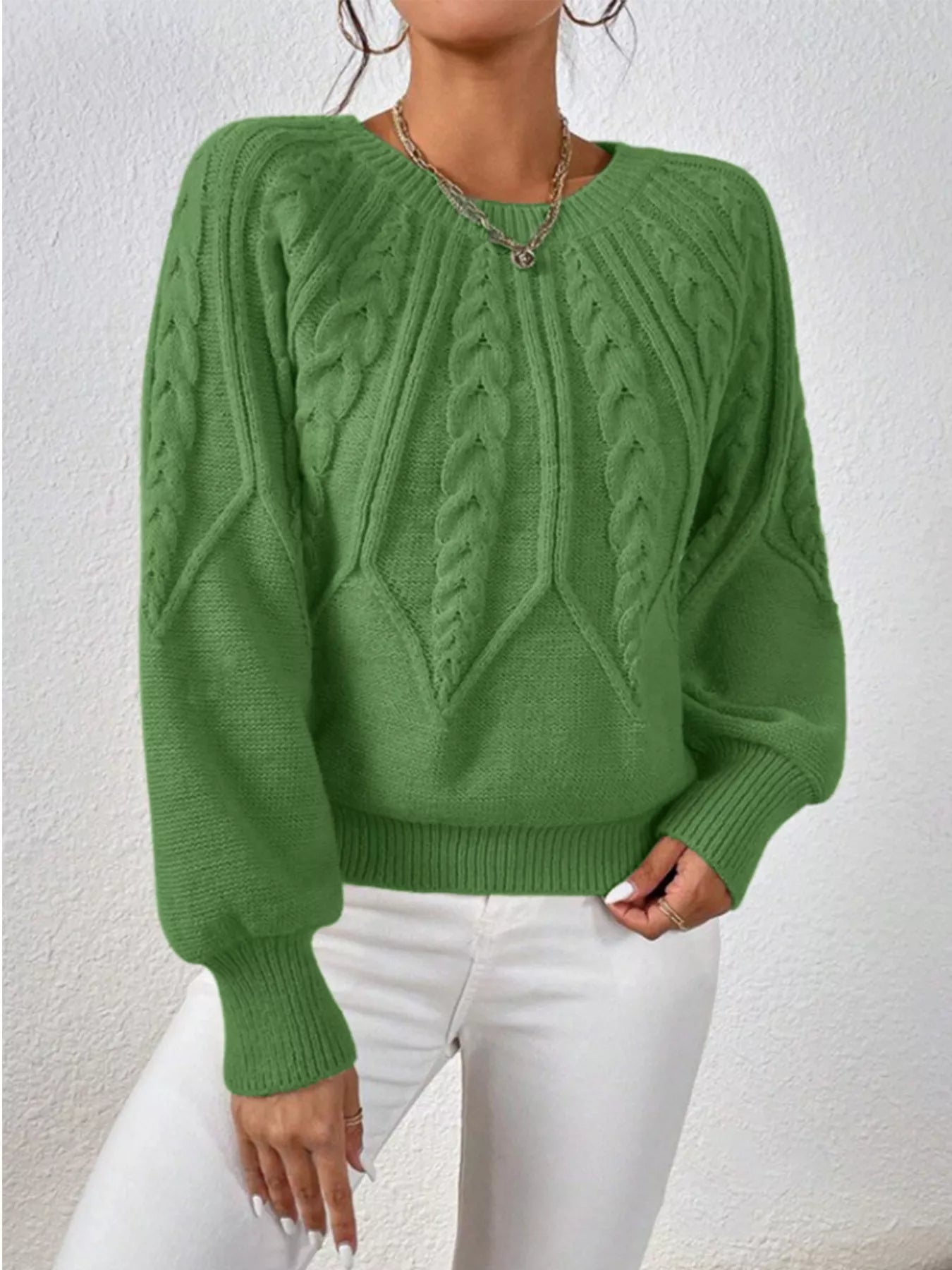 Cable Knit Long Sleeve Sweater 