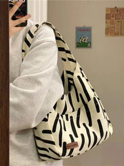 Striped Pattern Casual Handbag 