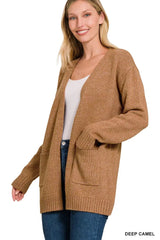 Zenana Open Front Sweater Cardigan 