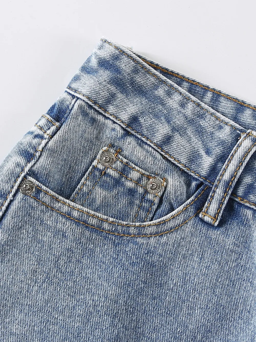 Distressed Raw Hem Jeans 