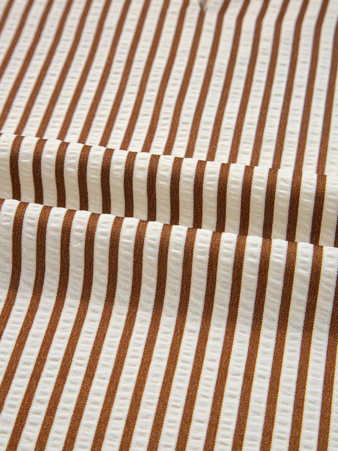Striped Ruffled Neck Blouse with Tie Sleeves 