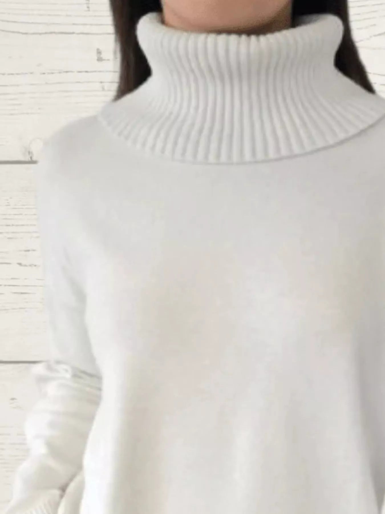 Full Size Turtleneck Long Sleeve Sweater Plus Size 