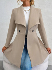 Collared Neck Double Breasted Coat 