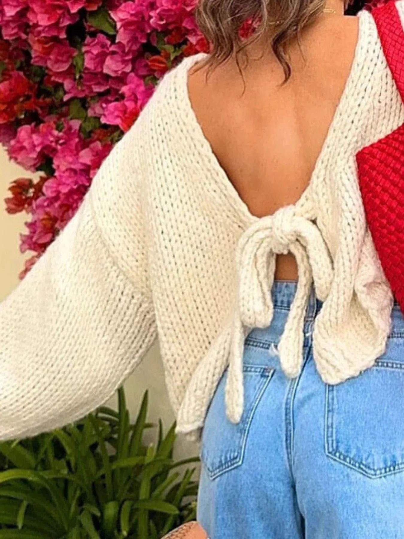 Tied Drop Shoulder Cardigan 