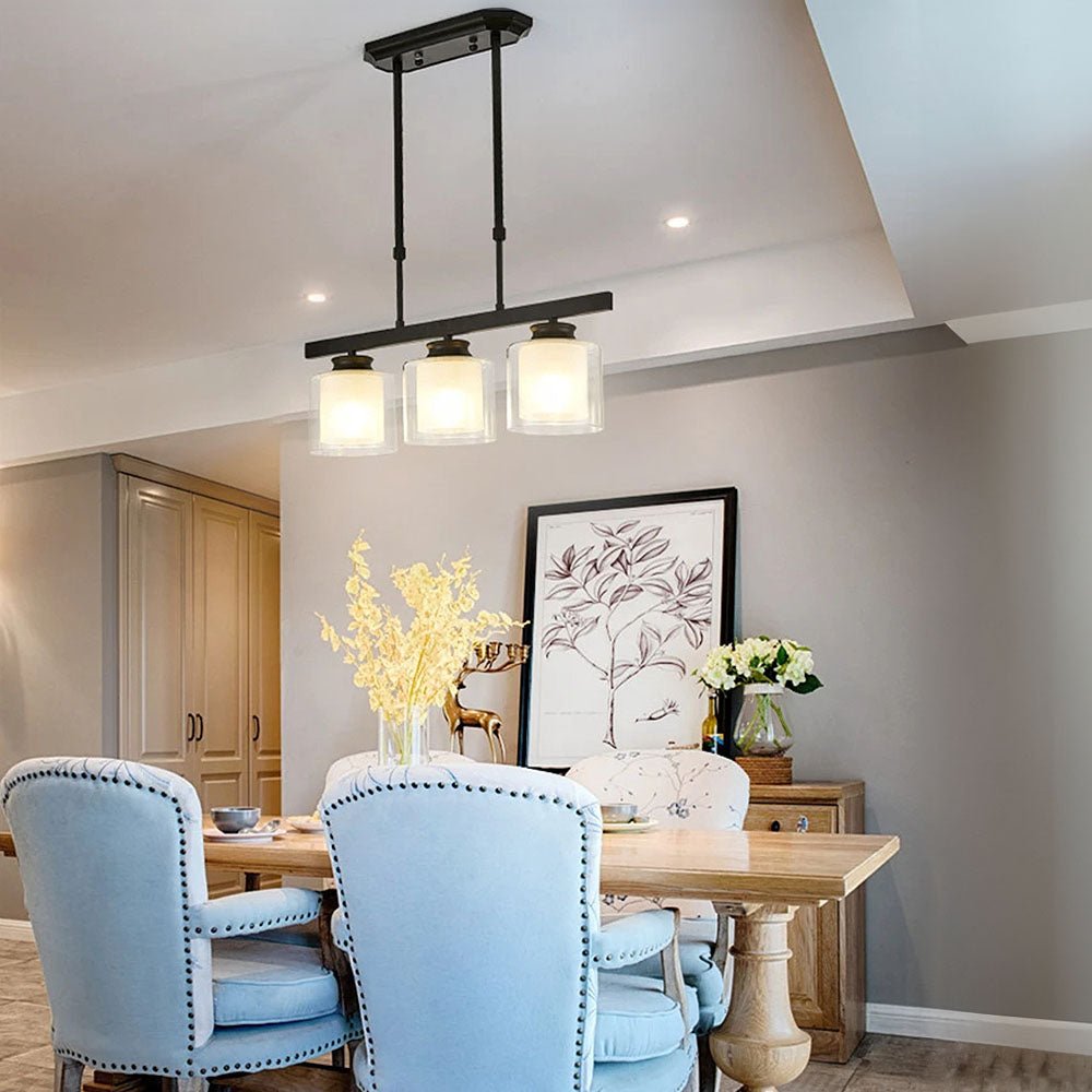 Adjustable Glass Ceiling Light for Modern Kitchen Island – Elegant Design in Two Sizes 