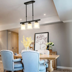Adjustable Glass Ceiling Light for Modern Kitchen Island – Elegant Design in Two Sizes 