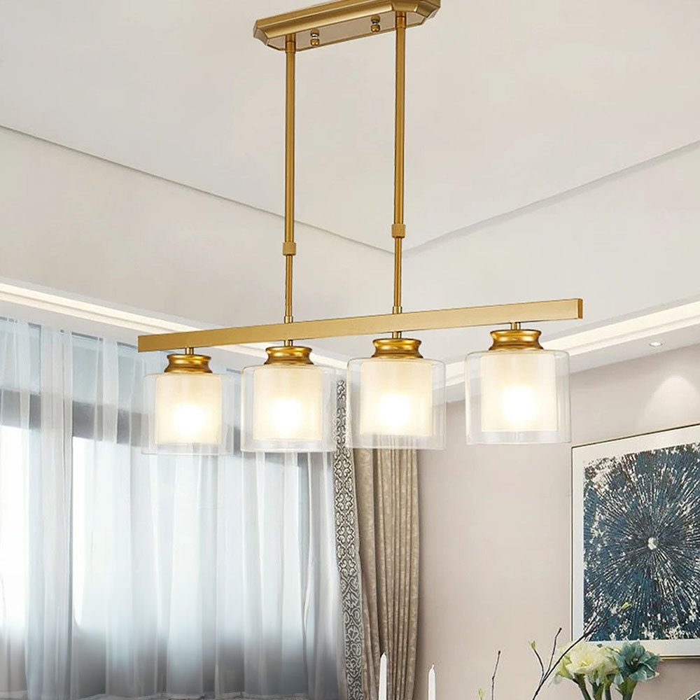Adjustable Glass Ceiling Light for Modern Kitchen Island – Elegant Design in Two Sizes 