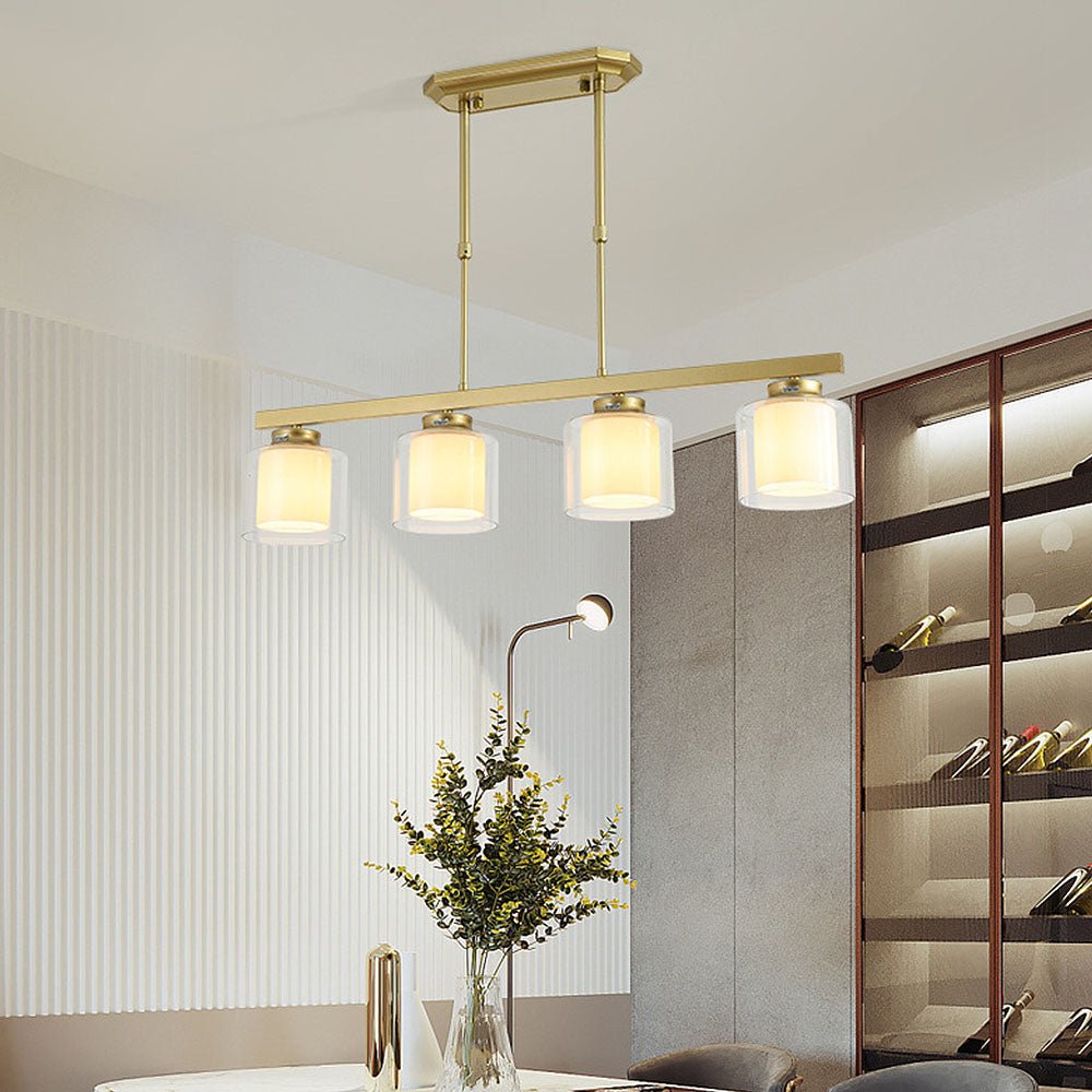 Adjustable Glass Ceiling Light for Modern Kitchen Island – Elegant Design in Two Sizes 